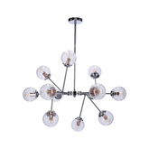 Hanging ceiling lamp chrome with glass shades 12x40W Best Candellux 30-64806