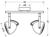 Bandă de perete 2X50W GU10 gri beton PENT 92-68057