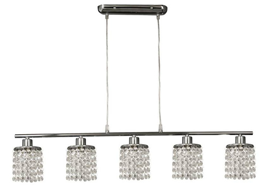 Hanging lamp chrome with white crystals 5x40W Royal Candellux 35-28115