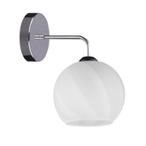 larix applique chrome applique 1x40w e27 abat-jour blanc 21-23827