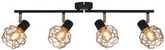 Deckenwandleuchte mit schwarzem und goldenem Streifen 4x40W E14 Acrobat 94-66657