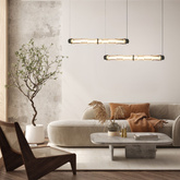 CORTE suspension horizontale noir mat 18W LED 3000K abat jour transparent