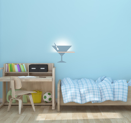 Lampă de perete cu LED albastru lampa de raft Piccolo 21-03560