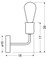 Black/patina wall lamp + Goldie 21-56160 bulb