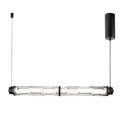 CORTE horizontal pendant lamp black matt 18W LED 3000K clear shade