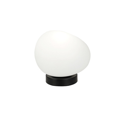 STONES lampe de table noire 20cm 1x40W E27 abat-jour blanc 41-35219