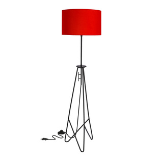 Lampa de podea neagra cu abajur de cos de otel Bernita 51-78766