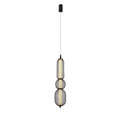 Pendant wire lamp PUMA with elongated shade 14 x 71 cm designer living room lighting LED 3000K