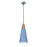 Hanging lamp blue metal + wood Faro Ledea 50101258