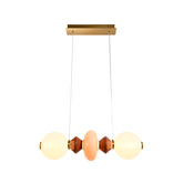 Lampa wisząca Flores ceramiczna z kolorowymi kloszami pozioma 15W LED 3000K nad stół do jadalni