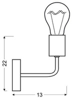 Einzelne Wandleuchte aus schwarzem Metall ohne Lampenschirm Spill Candellux 21-56528