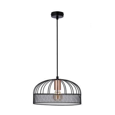 Lampe suspendue en métal noir réglable 40W E27 Levi 31-78469