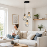 Lampa wisząca talerz czarna/patyna druciana Primo 33-00323