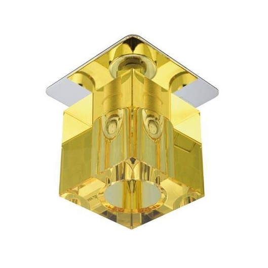 Plafonnier chrome cristal jaune G4 20W SK-18 Candellux 2280083