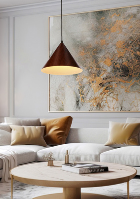 DUNCA HÄNGELAMPE 25CM E27 DUNKLER WALNUSSLAMPENSCHIRM