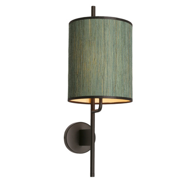 Bendi Wall lamp black sconce, green lampshade 21-25296