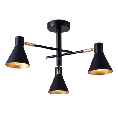 Plafoniera negru si auriu mat reglabil 3x40W Mai putin 33-70975