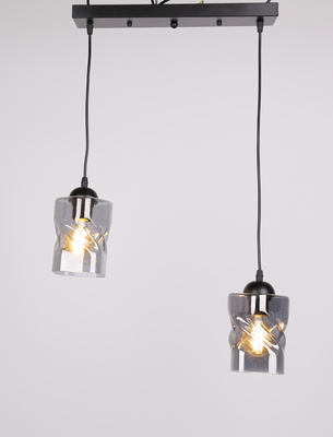 Suspension noir/bande fumée 2xE27 Felis 32-00132