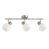 Lampa sufitowa Novo listwa ze szklanymi kloszami 3-punktowa do salonu