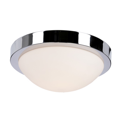 Plafonnier chrome 28cm salle de bain IP44 60W E27 Roda Candellux 11-9691
