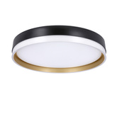 Plafonnier Florida blanc + or + plafond noir 24w led 38 cm abat-jour blanc
