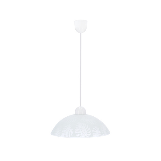 Lampă suspendată Alcara, abajur alb cu model 31-16737
