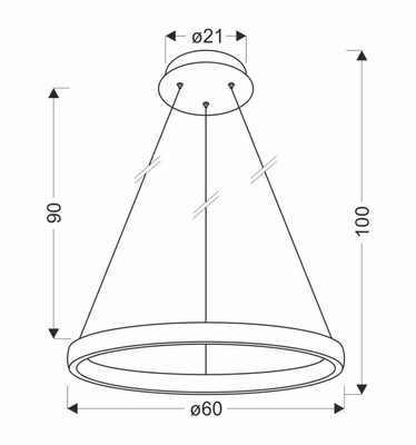 HASHIM LAMPA WISZĄCA 60CM MATOWE CIEMNE ZŁOTO 34W LED KRYSZTAŁKI BEZBARWNE