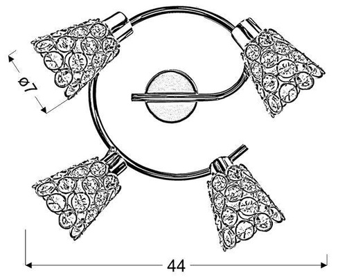 Plafonnier Spiral 4X40W G9 or roseGLOSSY 98-00484
