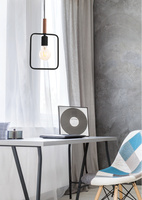 Lampe suspendue noire hauteur réglable 60W E27 Frame 31-73501