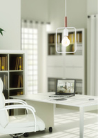 Hängelampe weiß höhenverstellbar 60W E27 Rahmen 31-73563