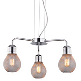 Lampe suspendue abat-jour en fil chromé 3x60W réglable Gliva Candellux 33-58539