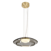 Pendant lamp Ombre 34 glass over table for living room with smoked shade