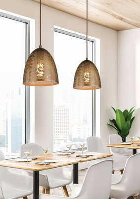 Hängende Deckenleuchte Candellux Sphinx 31-43306 Kegel E27 durchbrochene Patina