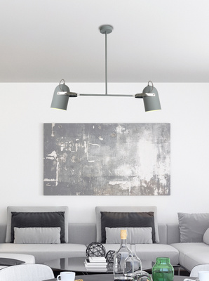 Hanging ceiling lamp gray 2X40W E27 GRAY 32-66510