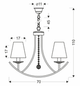 Lampa wisząca Vitoria 4-punktowa z abażurami nad stół do jadalni patynowa