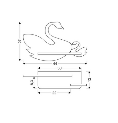 Wandleuchte, Regallampe, LED, 5 W, SWAN 21-05557