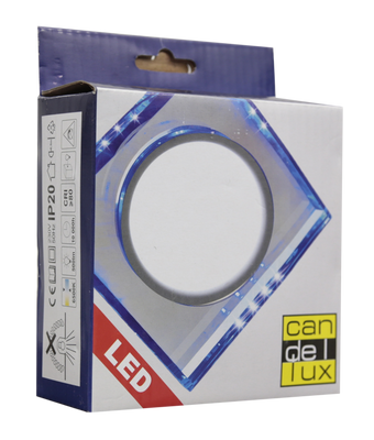 Chrom/blaue quadratische LED-Deckenleuchte SSP-22 2263892