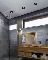 Black hermetic ceiling luminaire IP65 round SH-12 2273129