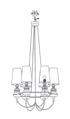 Hängelampe roter verstellbarer Kronleuchter 6xE14 Decoria Candellux 36-30583
