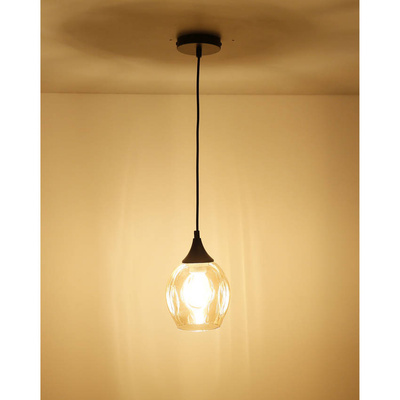 Lampă suspendată din sticlă neagră/maro Aspa 31-00583