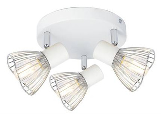 Plafonnier plafond 3X40W E14 chrome blanc FLY 98-61980