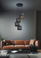 Placa lampa suspendata neagra 5xE14 Lung 35-73976