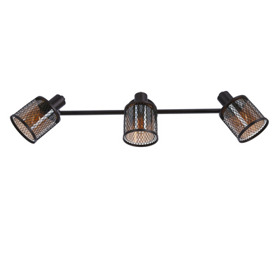 Plafoniera cafea aurie abajur chihlimbar 3xE14 Canabera Candellux 93-82541