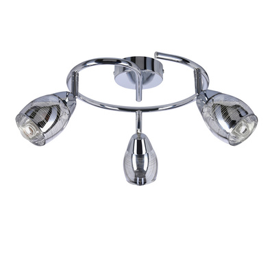 Virginia Plafonnier spirale chrome e14 avec abat-jour miroir 98-14047