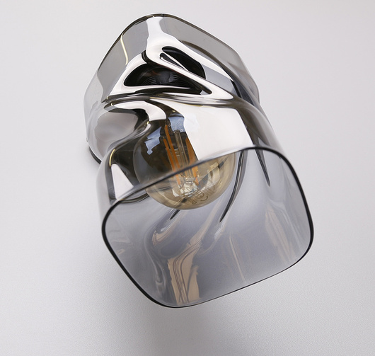 Wall lamp black smoked glass shade Felis 21-00125