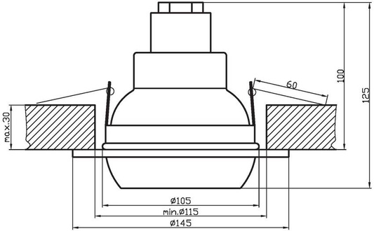 Plafonnier mobile patine dorée R80 100W OZR-07 Candellux 2273440