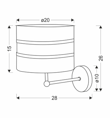 Andy lamp applique noir 1X40W E27 blanc + abat-jour or 21-05922