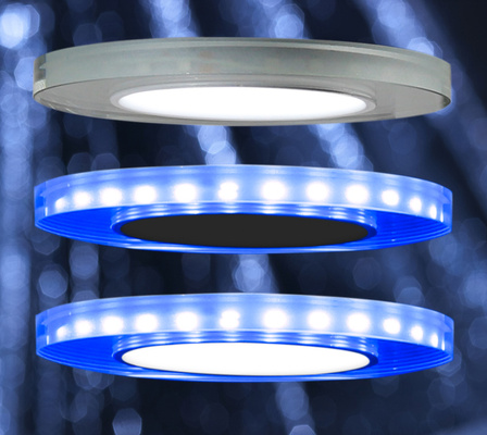 Plafonnier Oeillet Candellux Ssp-23 Ch/Tr+Bl 8W Led 230V Anneau Led Bleu