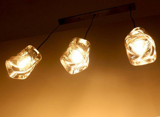 Lampa wisząca czarna/bursztynowa listwa 3xE27 Felis 33-00187