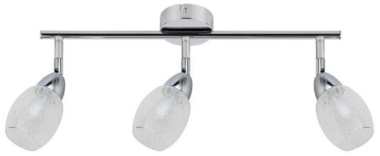 Lampa sufitowa Rico listwa ze szklanymi kloszami regulowana 3-punktowa LED do salonu